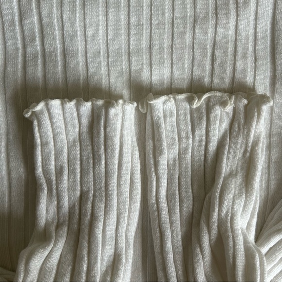 (S/M) Princess Polly Grand Gestures Ribbed Top White Small Medium Mockneck - Picture 7 of 8